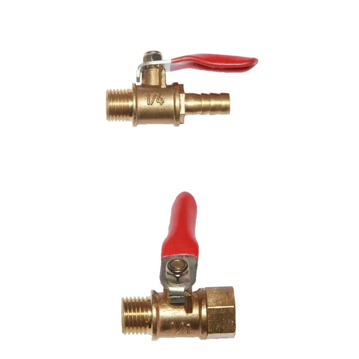 Female x Male 1/4inch Brass Fluid Air Gasoline Ball Valve Shut Off Switch Lever, Switch Valves
