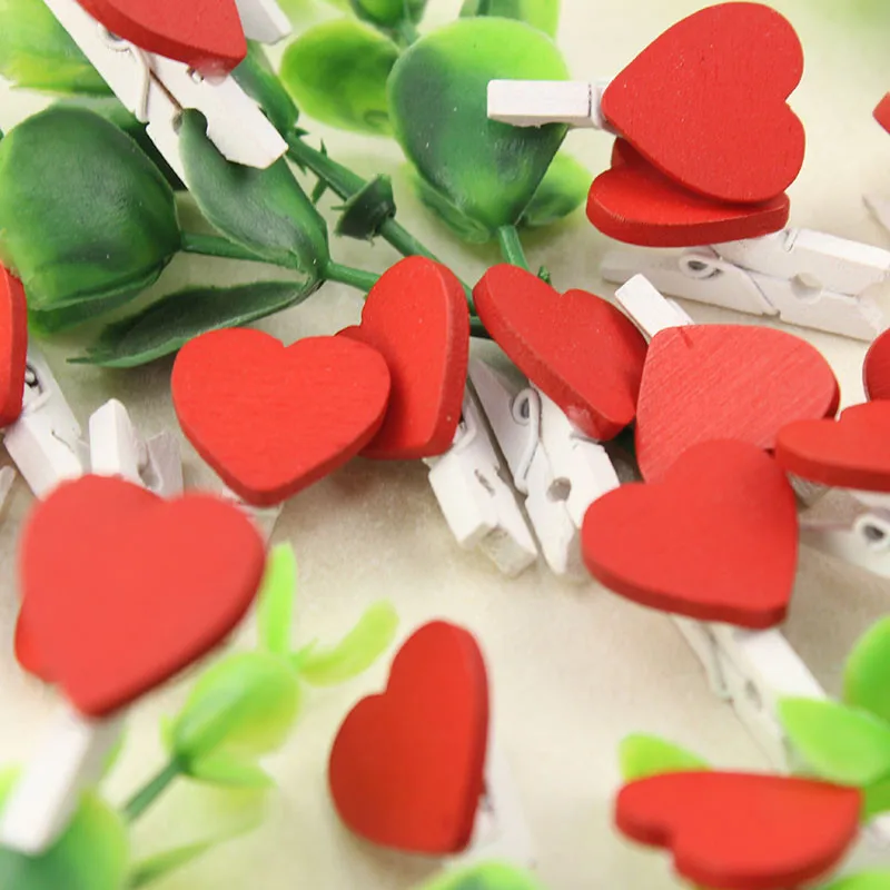 Купить 60 шт. мини сердце любовь drain офиса прищепка ремесло зажимы ...