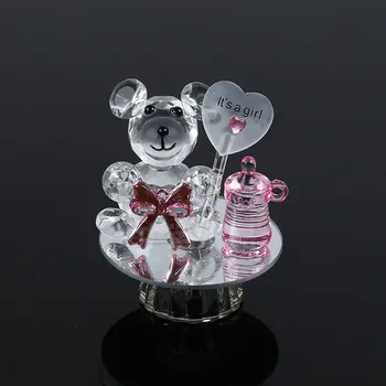 

100pcs K5 Crystal Bear Nipple Baptism Christening Baby Shower Favors For Guest wen6066