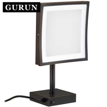 Gurun LED Make up Mirror-LED light mirror 3X Magnifying Cosmetic Adjustable Countertop Makeup Mirror Free shipping 2205DORB
