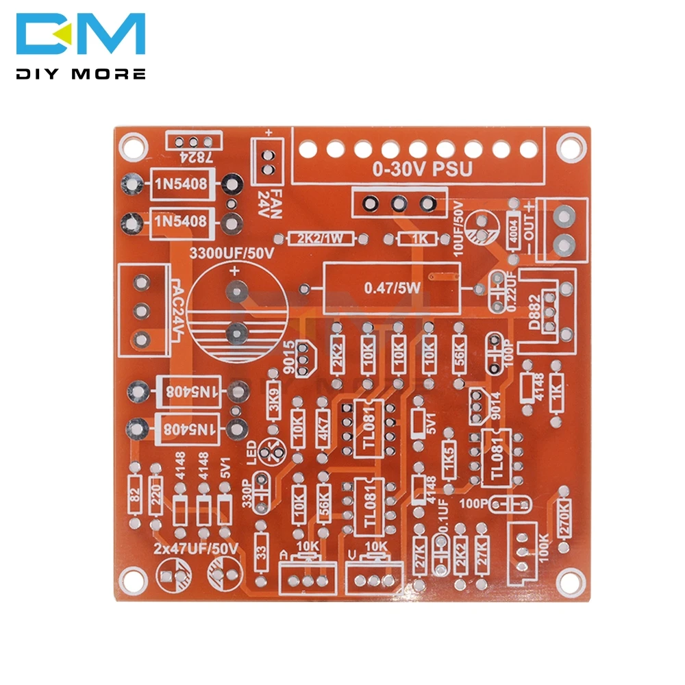 Красный 0-30V 2mA-3A непрерывный Регулируемый DC Регулируемый источник питания DIY НАБОРЫ PCB для экспериментального использования Вход AC 24V светодиодный дисплей