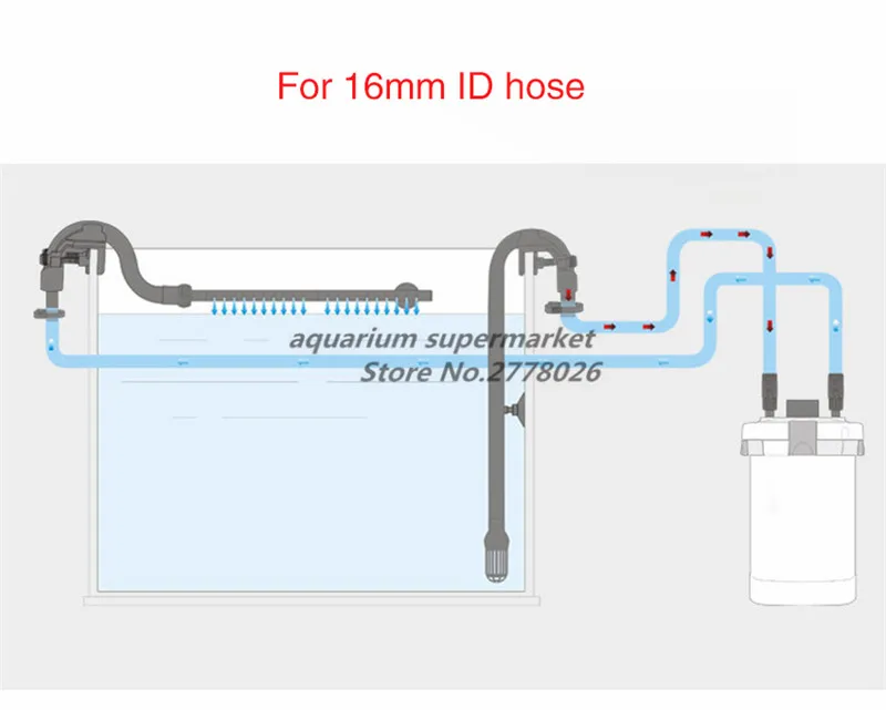 SUNSUN 1 шт. аквариумный фильтр Аксессуар впускной и выходной трубы Впускной фильтр Корпус/сливной комплектующие для душа для шланга 16 мм
