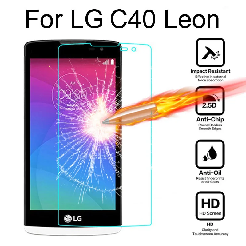 

For LG Leon Tempered Glass Screen Protector cover Front Premium Tempered Glass Film on H324 H320 H340F H340n H345 Y50 C50 Dual