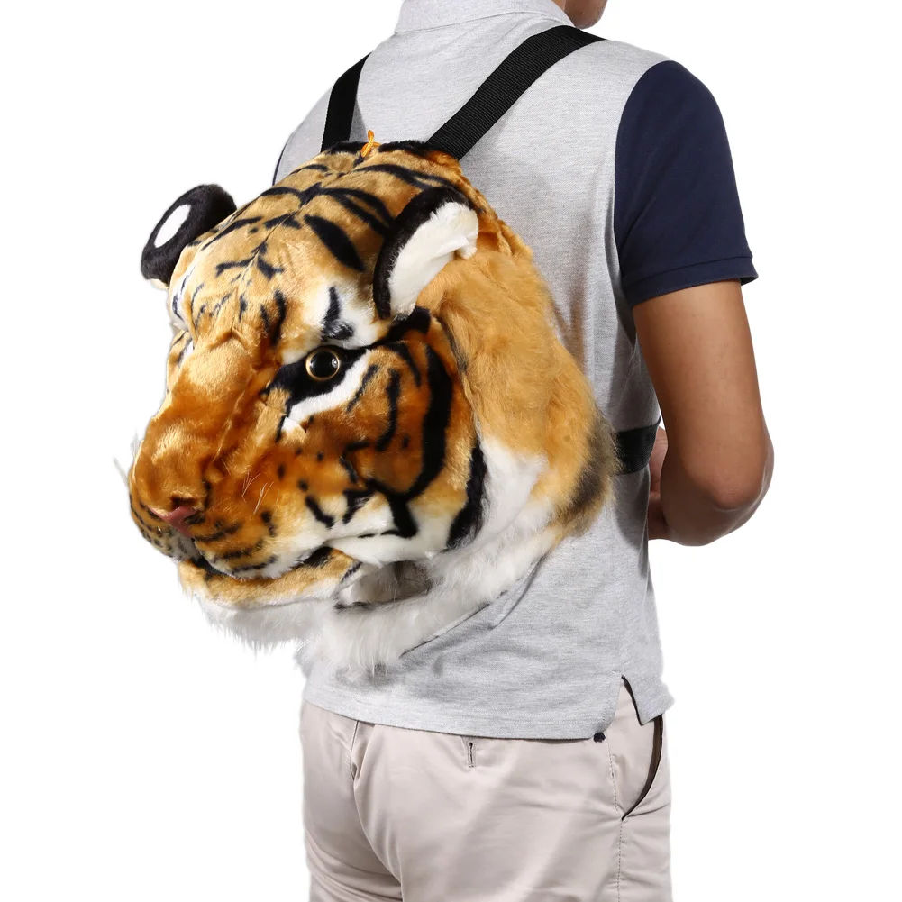 2017 3D Kepala Harimau Tas Ransel Kartun Hewan Singa Putih Wanita