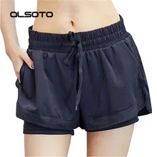 Женские модные спортивные шорты, женские однотонные с высокой талией, для фитнеса, сексуальные, йога леди, высокое качество, сушильные свободные шорты