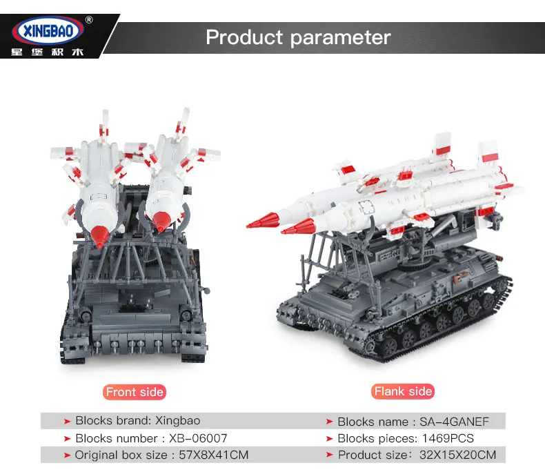 Xingbao 06007 1469 шт. военные серии SA-4 Плут Набор строительных блоков Кирпичи Детские развивающие игрушки модель подарки на день рождения