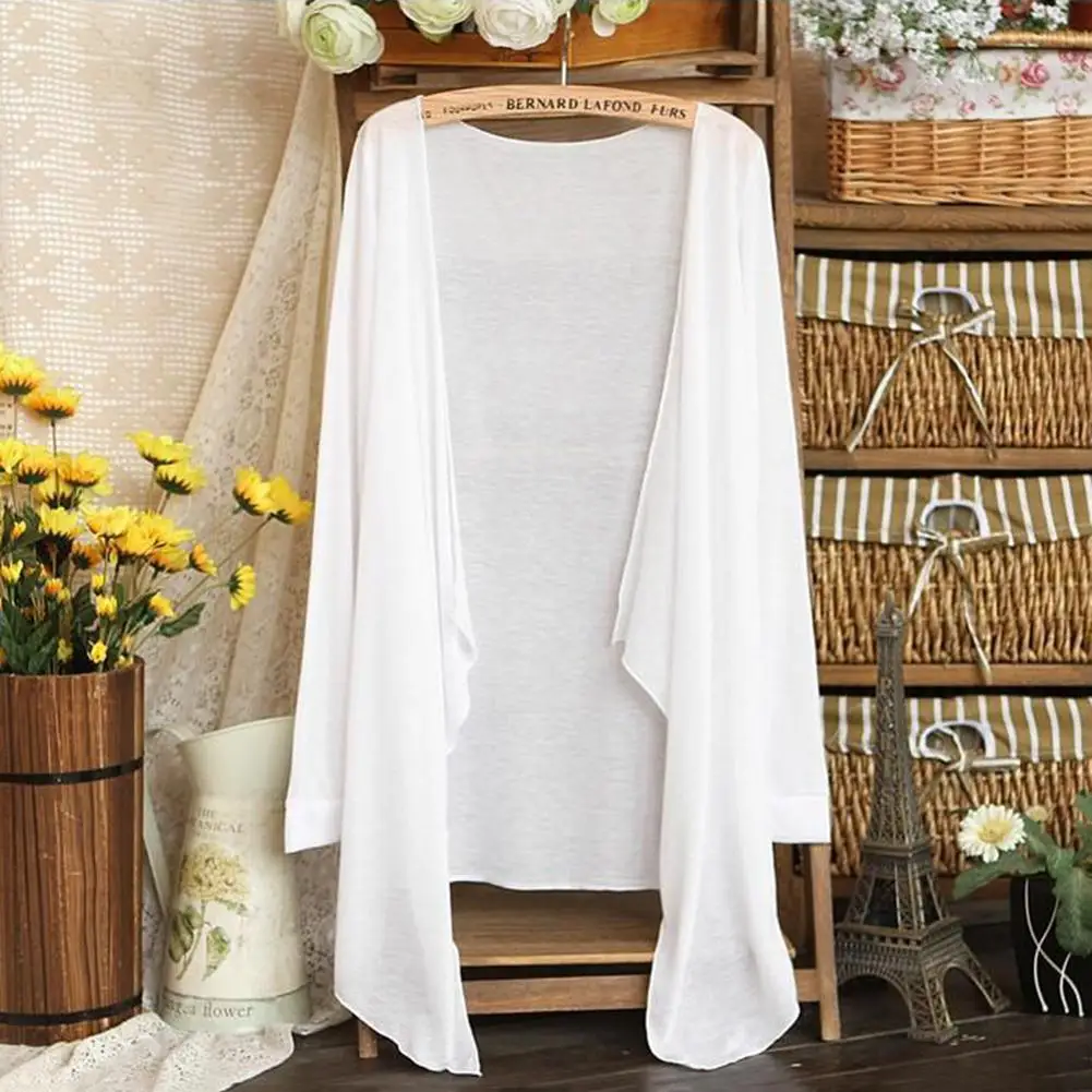 

Sunscreen New Ladies Transparent Thin Section Knit Cardigan Beach Air Conditioning Warm Shirt