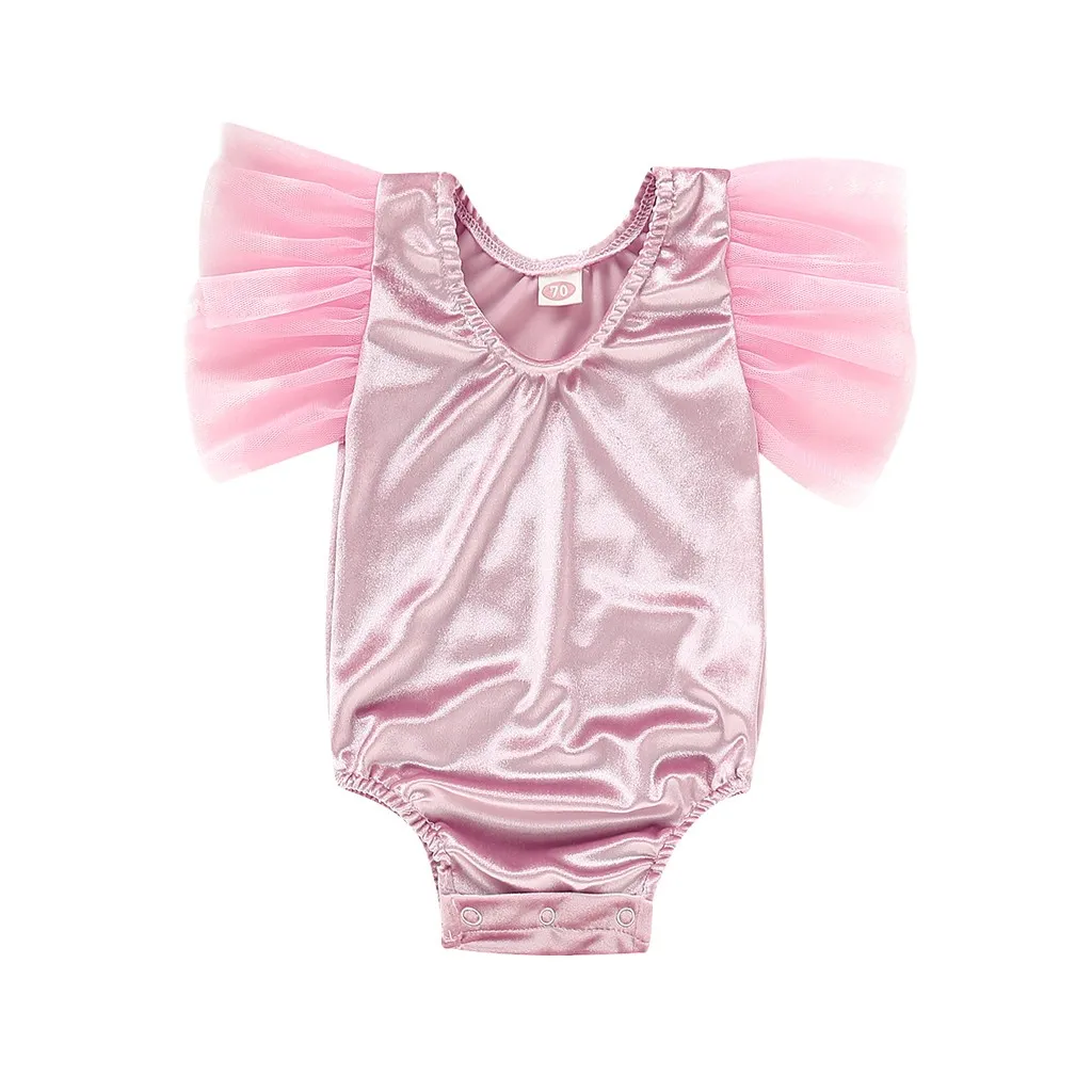 

MUQGEW 2019 Hot Sale Toddler Infant Baby Girls Patchwork Gauze Solid Romper Bodysuit Clothes Dropshipping Baby Clothes