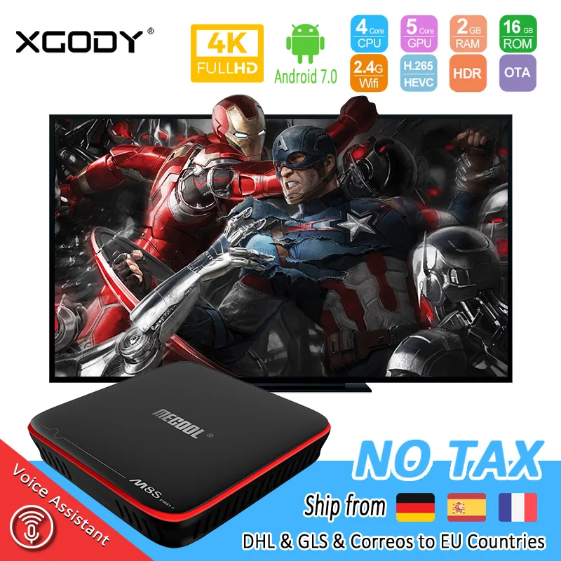 

Original M8S Pro W Android 7.1 Smart TV Box Voice Control S905W Quad Core 2GB+16GB Media Player 4K HD TV Streamer Set top Box