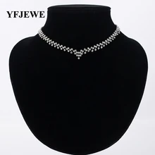 YFJEWE Цена по прейскуранту завода Новое благородное хрустальное ожерелье с подвеской из горного хрусталя Свадебные украшения для женщин лучший подарок для вечерние# N055