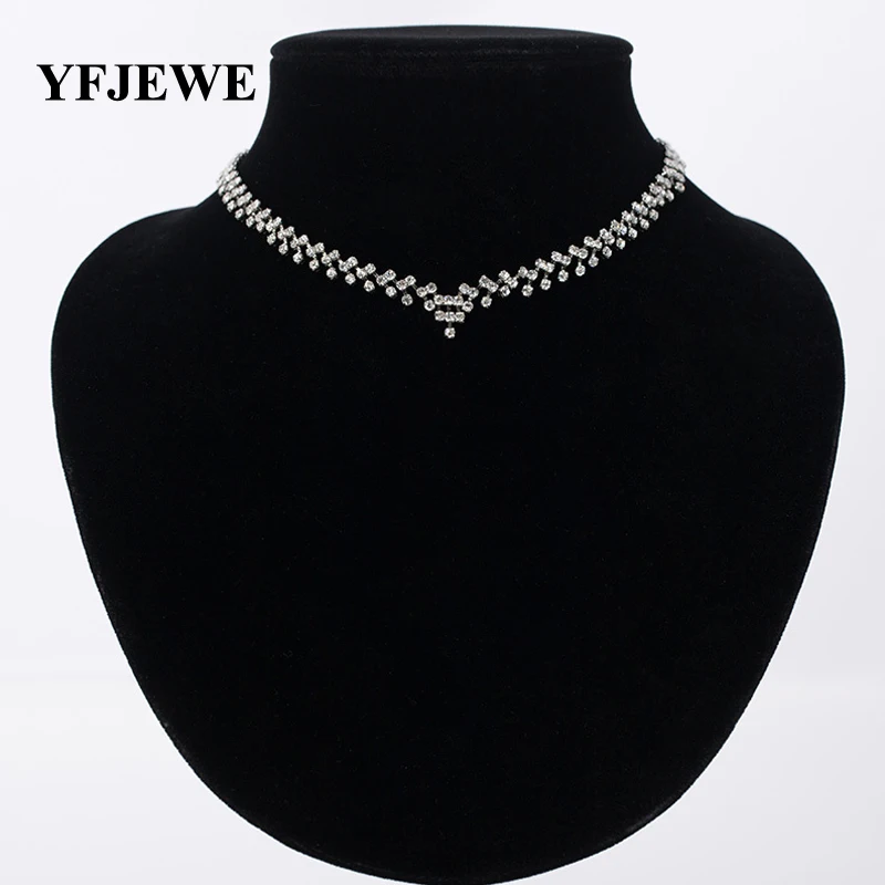 

YFJEWE Factory price New Noble Crystal Necklace Pendant Rhinestone Crystal Wedding Jewelry for women best gift for party #N055