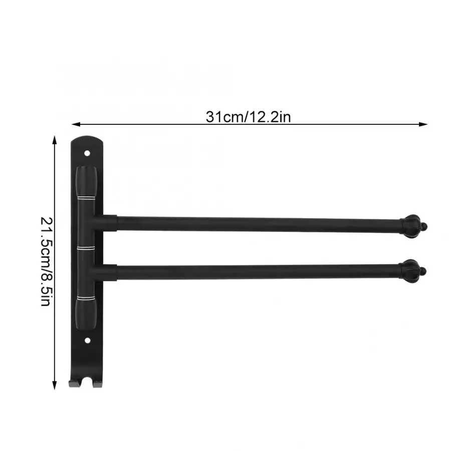 4 поворотные вращающиеся стойки для полотенец, держатель для полотенец для ванной комнаты, вешалка для полотенец, крючок, органайзер для ванной комнаты, подвесная полка для хранения полотенец - Цвет: Two Poles