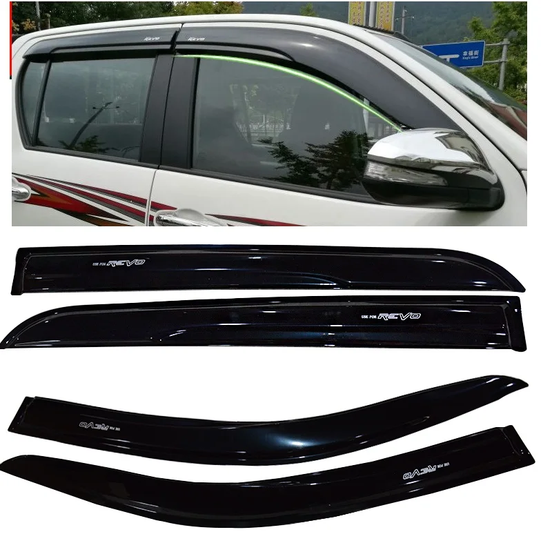 2015 2017 Car Wind Deflector Awnings Shelters For HILUX VIGO REVO Black