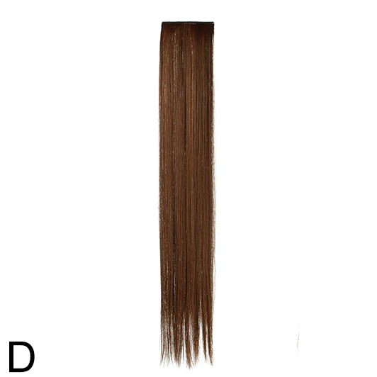 Similler, одна штука, полоски, цветные, выделенные, синтетические волосы для наращивания, на заколках, в стиле Омбре, 22 дюйма, длинные прямые волосы для фанатов - Цвет: D