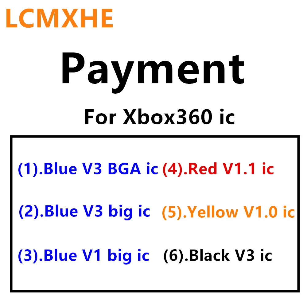 

(10PCS) Black V3 Yellow V1.0 Red V1.1 Blue V1 Blue V3 BGA big IC for Xbox 360 repair parts