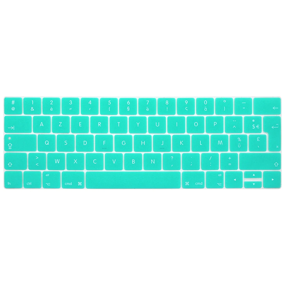 Для Macbook Pro retina 13 15 TOUCHBAR модели A1706 A1707 Пособия по французскому языку Клавиатура чехол Coque клавир AZERTY pour - Цвет: whiteblue