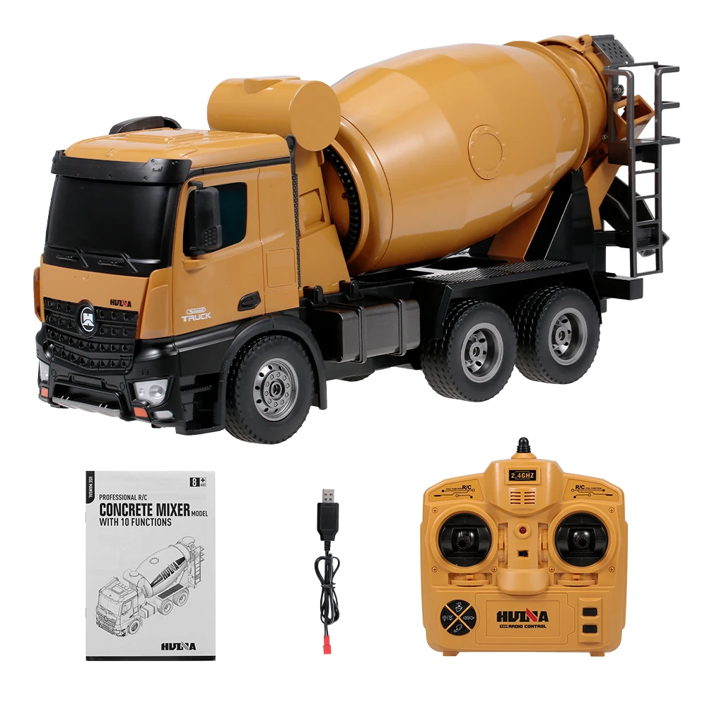 

HUINA 1574 1:14 2.4G Concrete Mixer Engineering Truck Light Construction Vehicle Toys for Children RC Gift