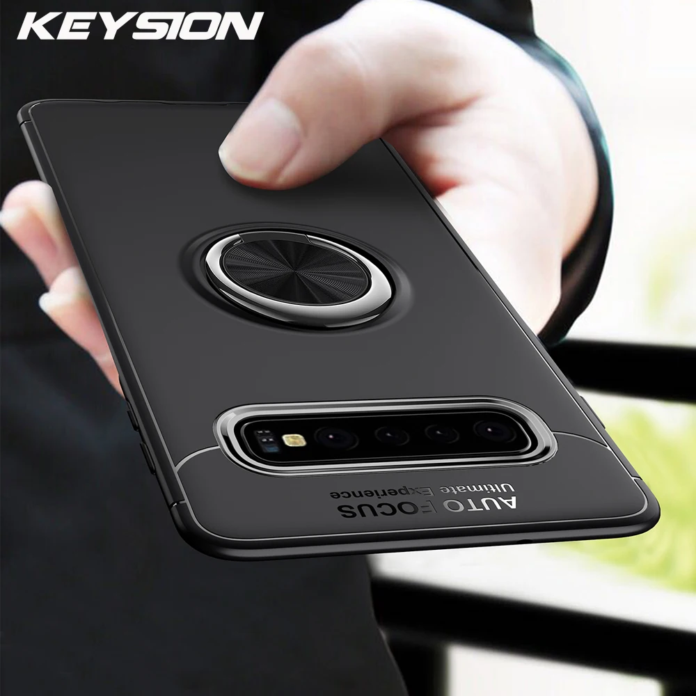 Магнитный чехол KEYSION для Galaxy S10 + Plus S10e матовый мягкий силиконовый автомобильный