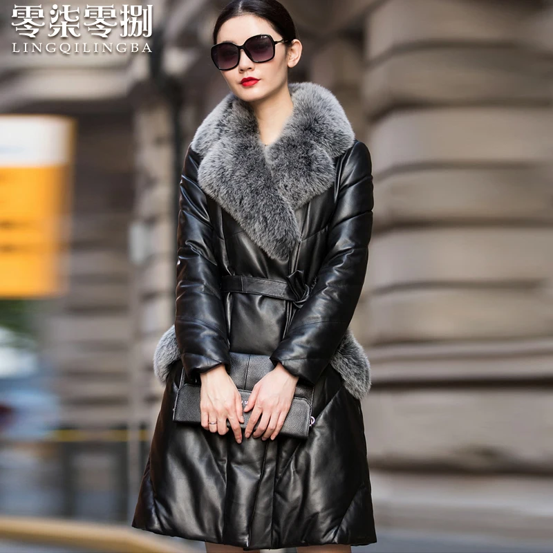 

Real Leather Jacket Winter Jacket Women Clothes 2019 Genuine Sheepskin Coat Female Fox Fur Collar Down Jackets Plus Size MY3218