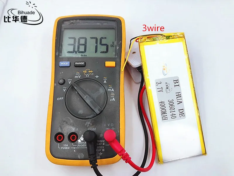 Li-po 3 провода 3,7 V, 4000 mAH, 3060140 полимерный литий-ионный аккумулятор для планшетных ПК, power bank, колонка для сотового телефона