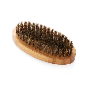 

1 Pcs Men Boar Hair Bristle Beard Brush Mustache Styling Military Hard Round Wood Handle Comb maquiagem New Arrival