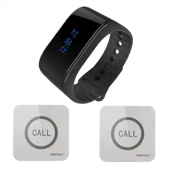 SINGCALL.Wireless nurse calling system watch wireless calling receiver waiter caller 1 smart watch pager with 2 touchable bells - Category 🛒 Computer & Office