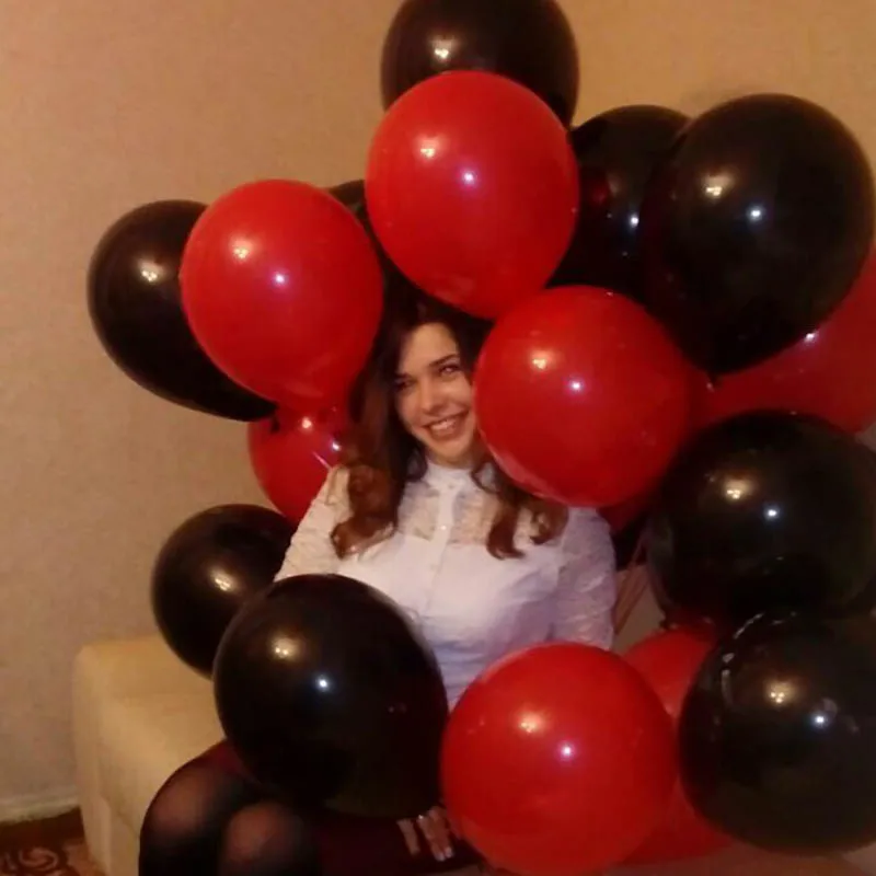 18 шт 10 дюймов черный, красный белый латексные шары для взрослых День рождения украшения Детские игрушки Воздушные шары для свадьбы Обручение гелиевые шары