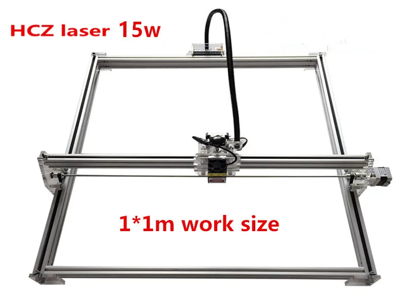 DIY 15 Вт большой мощности лазерный гравировальный станок для металла, станок для лазерной резки с ЧПУ 1*1 м размер лазерный гравер машина, маркировочная машина