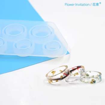 

4pcs DIY Ring Mold Square Epoxy Resin Mold Silicone Casting Mould Jewelry Craft Making Tools