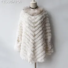 TESSCARA, женская осенняя и зимняя Базовая куртка из натурального меха, женская накидка из натурального кроличьего меха, пальто, пуловер, верхняя одежда и пальто