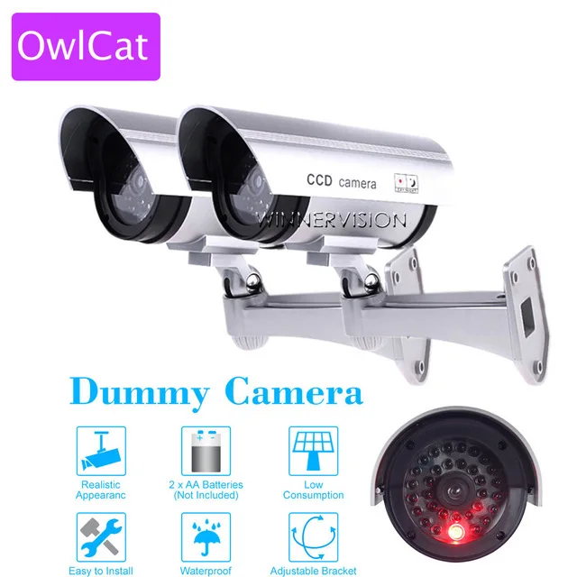 2 PC Security CCTV Indoor Outdoor Dummy Camera Emulational Bullet