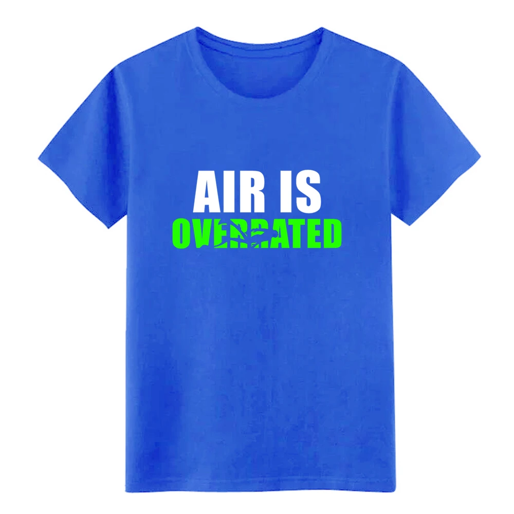 Мужская футболка Air is overrated дизайнерская из 100% хлопка с круглым вырезом милая