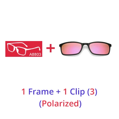 Ralferty Polarized Sunglasses Men Women 5 In 1 Magnetic Clip On Glasses TR90 Optical Prescription Eyeglass Frames Magnet Clips 1 Frame 1 Clips 3