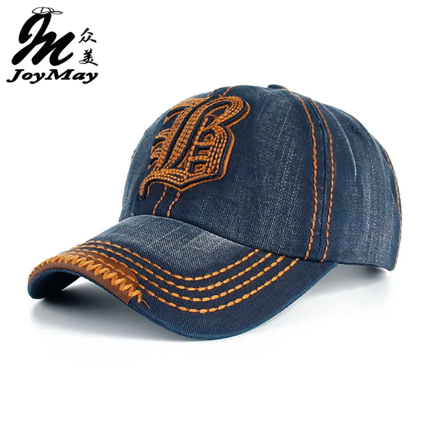 

High quality Wholesale Retail JoyMay Cap Embroidery Letter B chapeau comfy cap Jean Cotton hats Baseball Cap B148