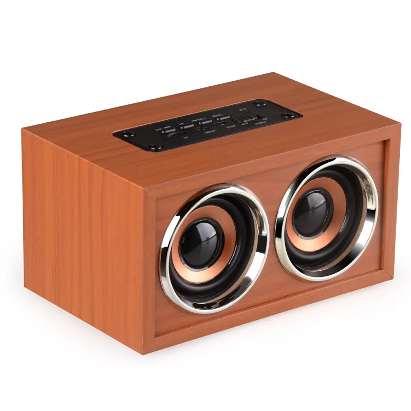 New Wireless Bluetooth Wooden Speaker HIFI TF Card Support Music Player Handsfree Call Speaker 
