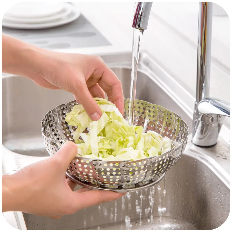 Stainless Steel Steamer Plate Collapsible Steaming Fish Poacher Cooker Food Vegetable Basket Cooking Kitchen Draining Rack Stainless Steel Steamer Plate Collapsible Steaming Fish Poacher Cooker Food Vegetable Basket Cooking Kitchen Draining Rack
