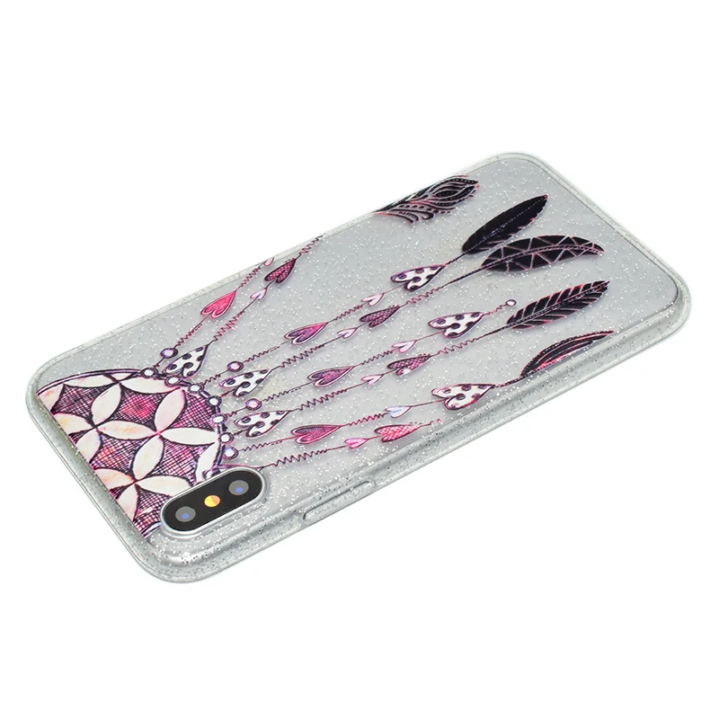 Cute cartoon glitter silicone case iphone x (18)