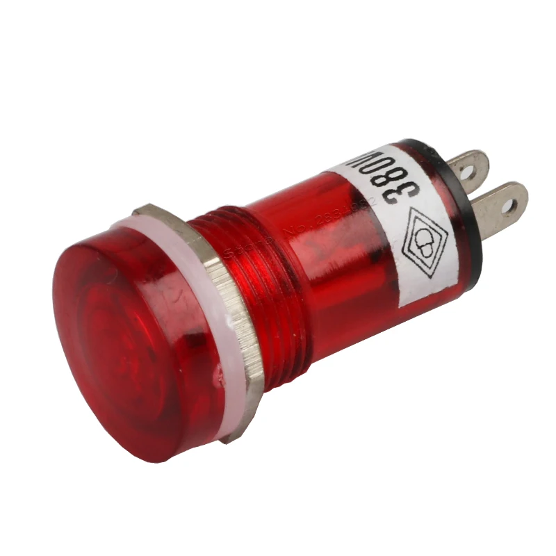 10 шт. 15 мм сигнальная лампа круглый головной индикатор света красный 24VDC 220VAC 12VDC контрольная лампа предупредительный световой сигнал НХК 2 изоляционный контактный зажим Малый