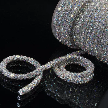

SINUAN Mesh Rhinestone Sew-On Rhinestones Multi-Colored Decorations For Clothes Tape Colored Glass Stones Rhinestones For Crafts