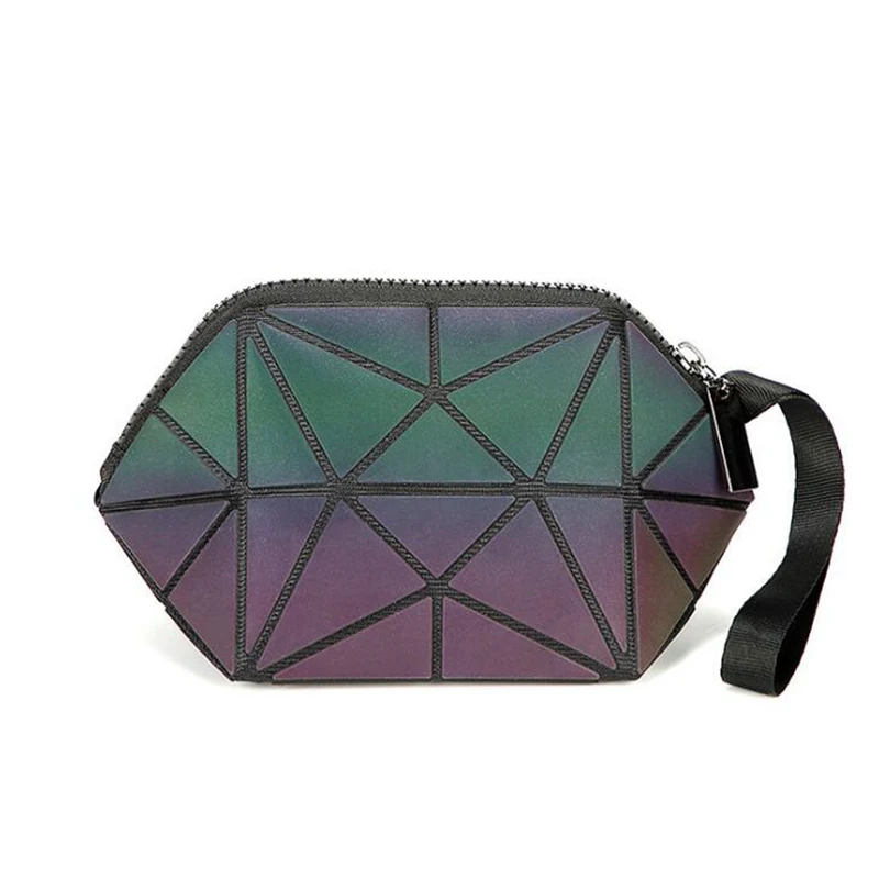  Fashion Geometric Zipper Cosmetic Bag Business Makeup Case Women Travel Make Up Zipper Organizer St