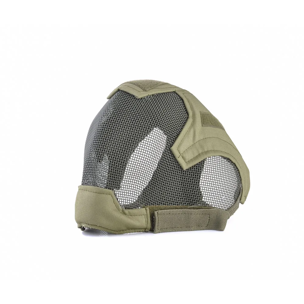 

FTD Airsoft Mask Full Face Mask Military War Game Steel Mesh Paintbal Head Protective Mask Tactical Full Cover (DE)