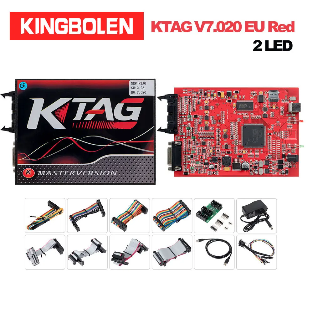 

KTAG K-TAG V7.020 V2.23 2 LED Master Version No Token Limit Car/Motorcyle/Truck ECU Programming FW V7.020 SW V2.23 BDM Function