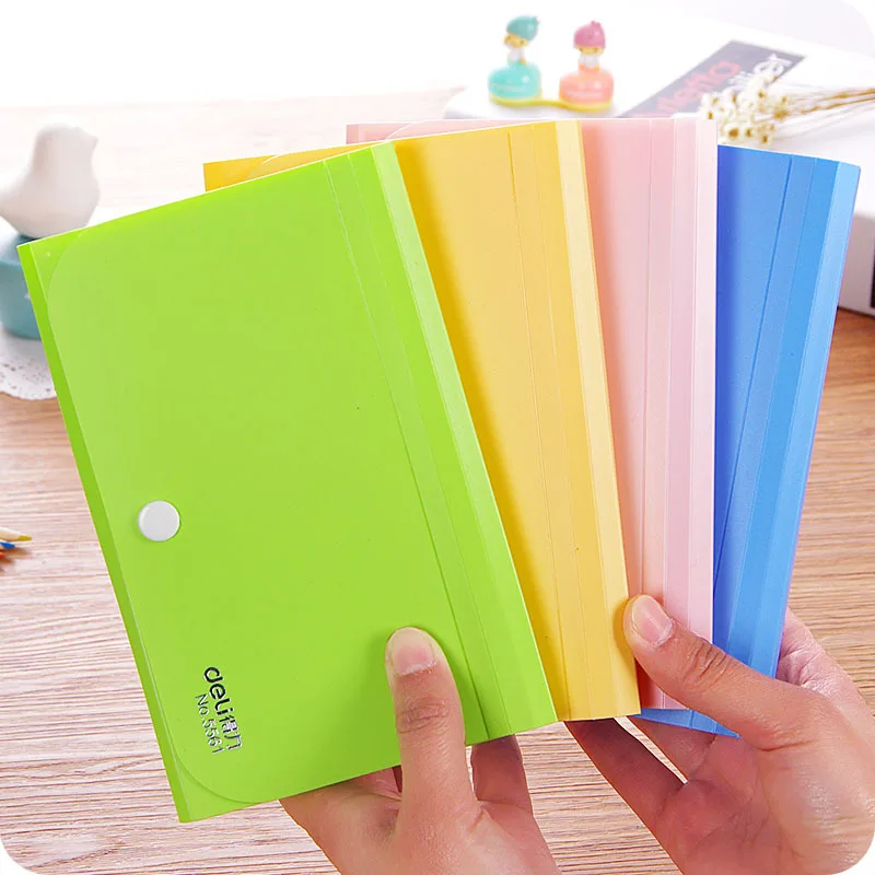Plastic Candy Color A6 File Folder Small Document Bags Expanding Wallet Bill Folders Documents Fichario Escolar file folder file bag transparent folder