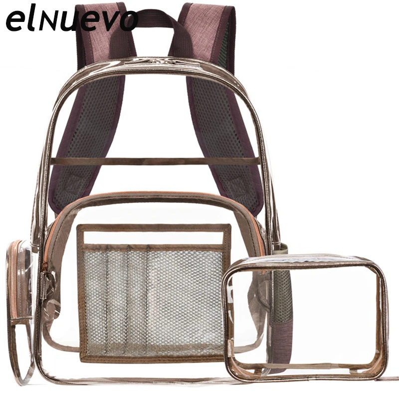 

Fashion Casual 2019 Ladies Women Girls Transparent Shoulder Backpack Students School Travel Shoulder Backpack Creative Jelly Bag