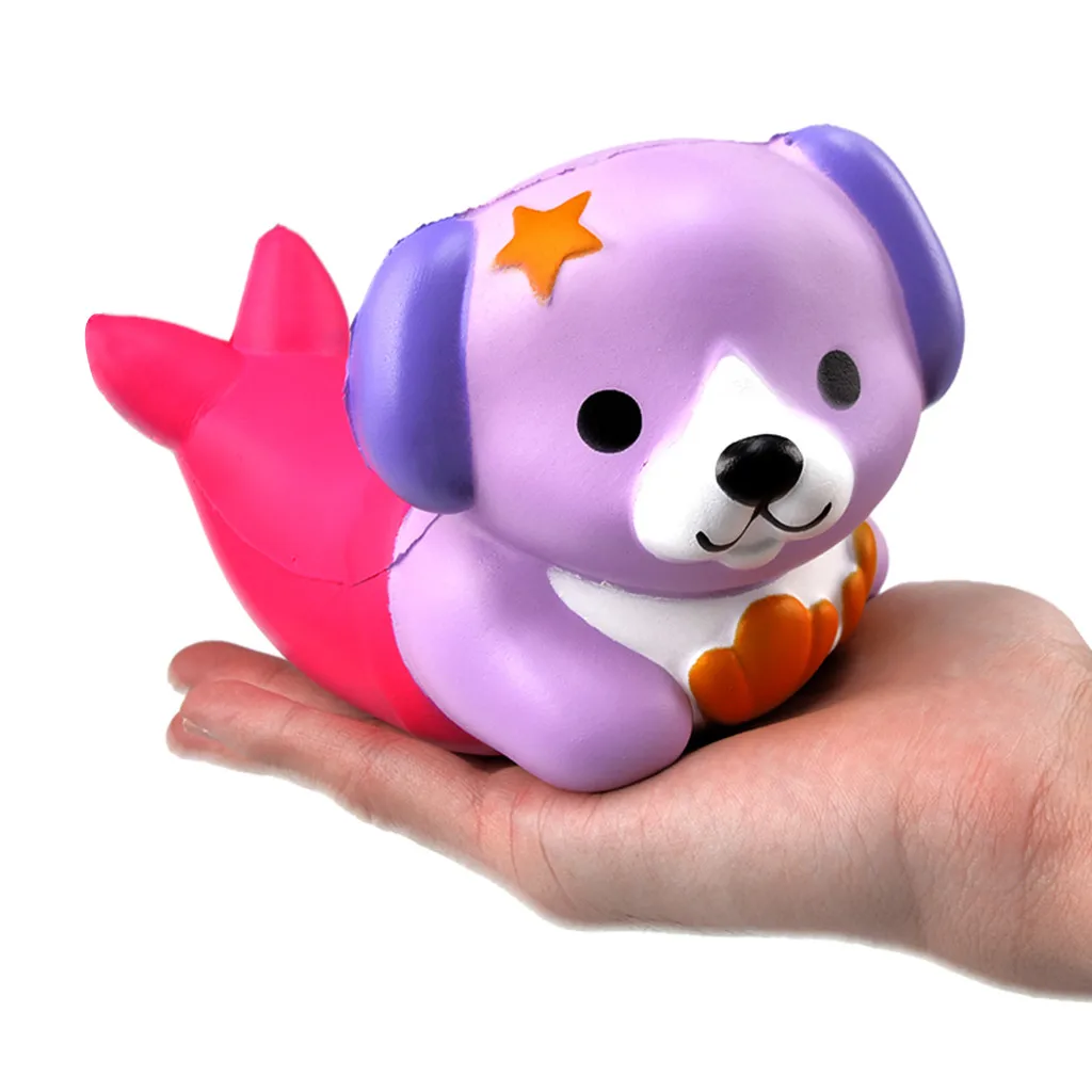 1 coloue Squeeze soft Fun Русалочка собака приседает очень медленно восстанавливает форму игрушка-давилка приседает стресс релиз для детей Z0218