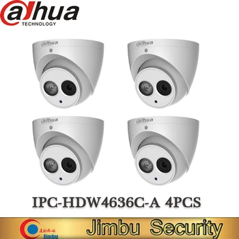 

Dahua H.265 6MP IP Camera 4pcsIPC-HDW4636C-A Metal casing Built-in MIC IR50m IP67 IK10 multiple languag Not POE Dome CCTV camera