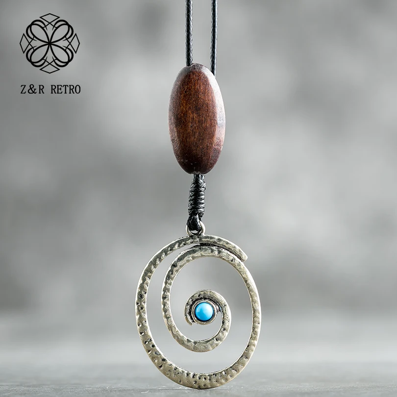 Геометрический круг, простое женское винтажное ожерелье, женское ожерелье с подвеской, деревянная цепочка F2018, украшение на шею, модные ювелирные изделия