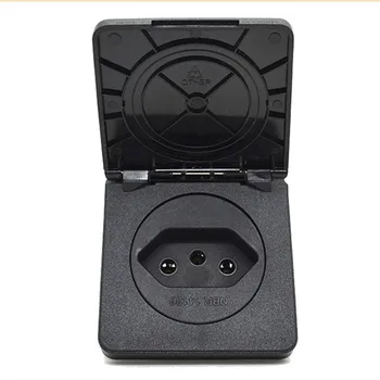

Square black Brazil standard 20A 250V Switzerland power surface mounted receptacle Waterproof dustproof industry socket