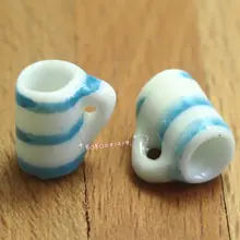 Кукольный домик Миниатюрная игрушка кухня 2 шт. маленькая фарфоровая полосатая чашка L-127