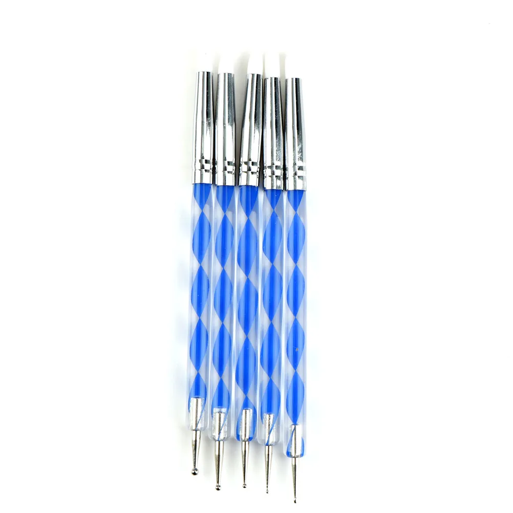5pcs/8pcs 2 Way Pottery Clay Ball Styluses Tools Polymer Clay Sculpture Tool Nail Art Tools Silicone Color Shapers Dotting Tool
